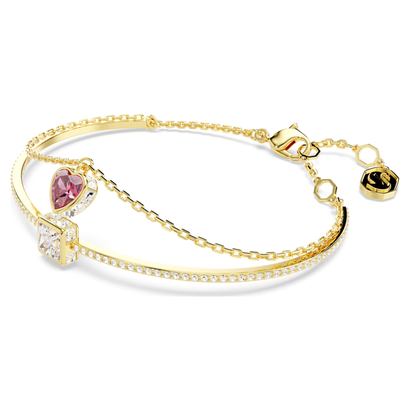 Swarovski Chroma armband Hartvorm Goudkleurig/Rood 5683835