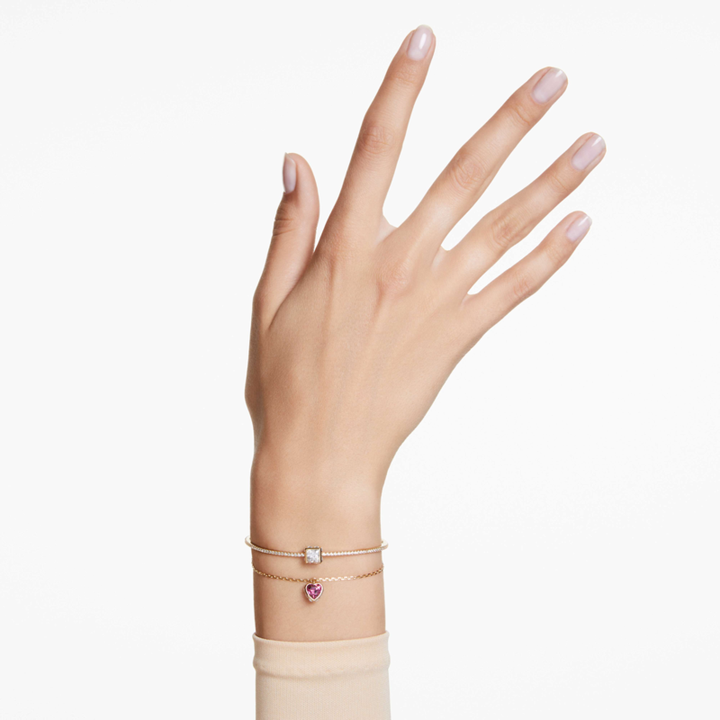 Swarovski Chroma armband Hartvorm Goudkleurig/Rood 5683835