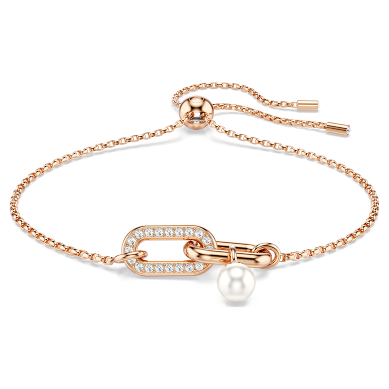 Swarovski Constella armband Ronde slijpvorm Crystal Pearl Rosegoudkleurig/Wit 5728588