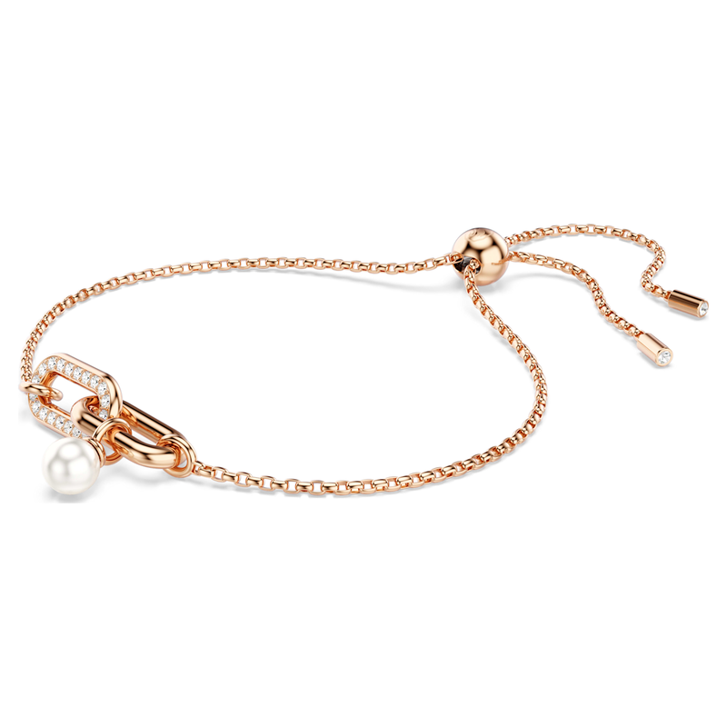 Swarovski Constella armband Ronde slijpvorm Crystal Pearl Rosegoudkleurig/Wit 5728588