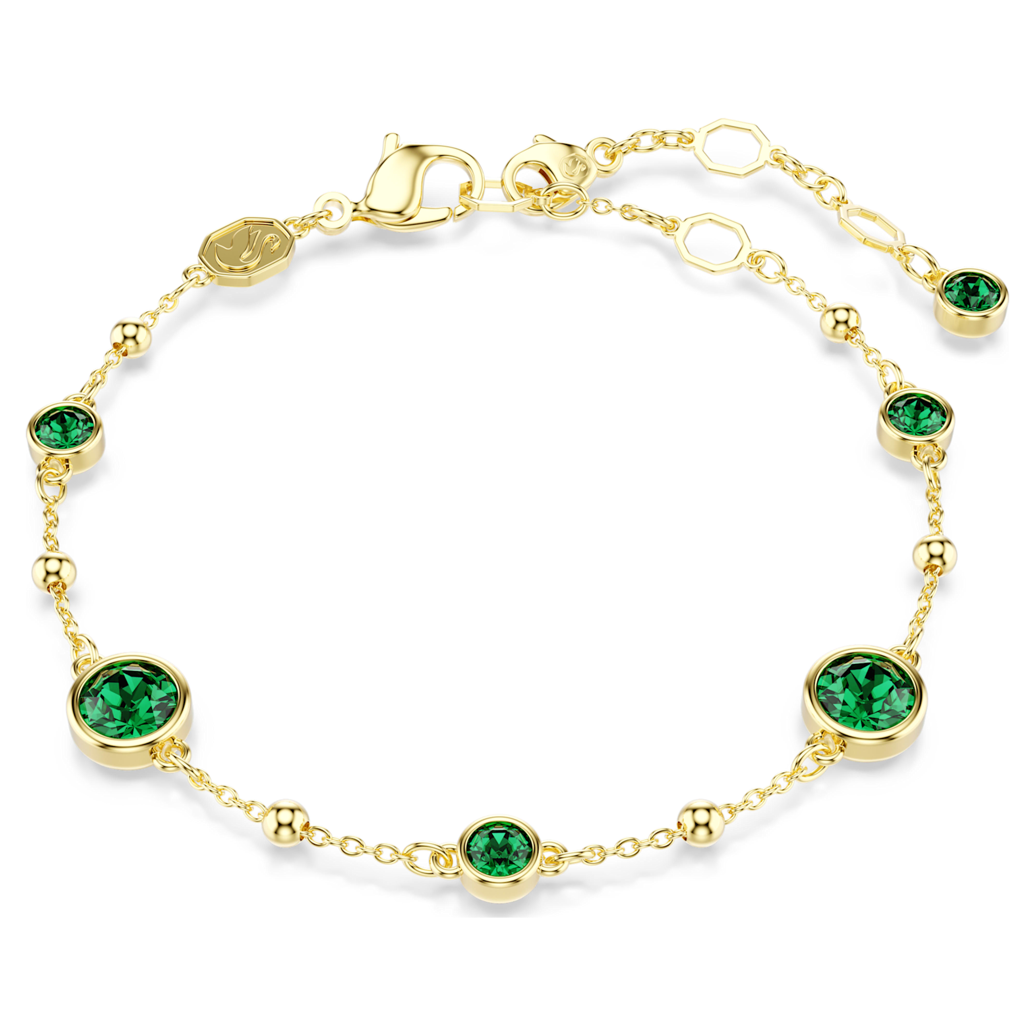 Swarovski Imber armband Ronde slijpvorm Goudkleurig/Groen 5730676