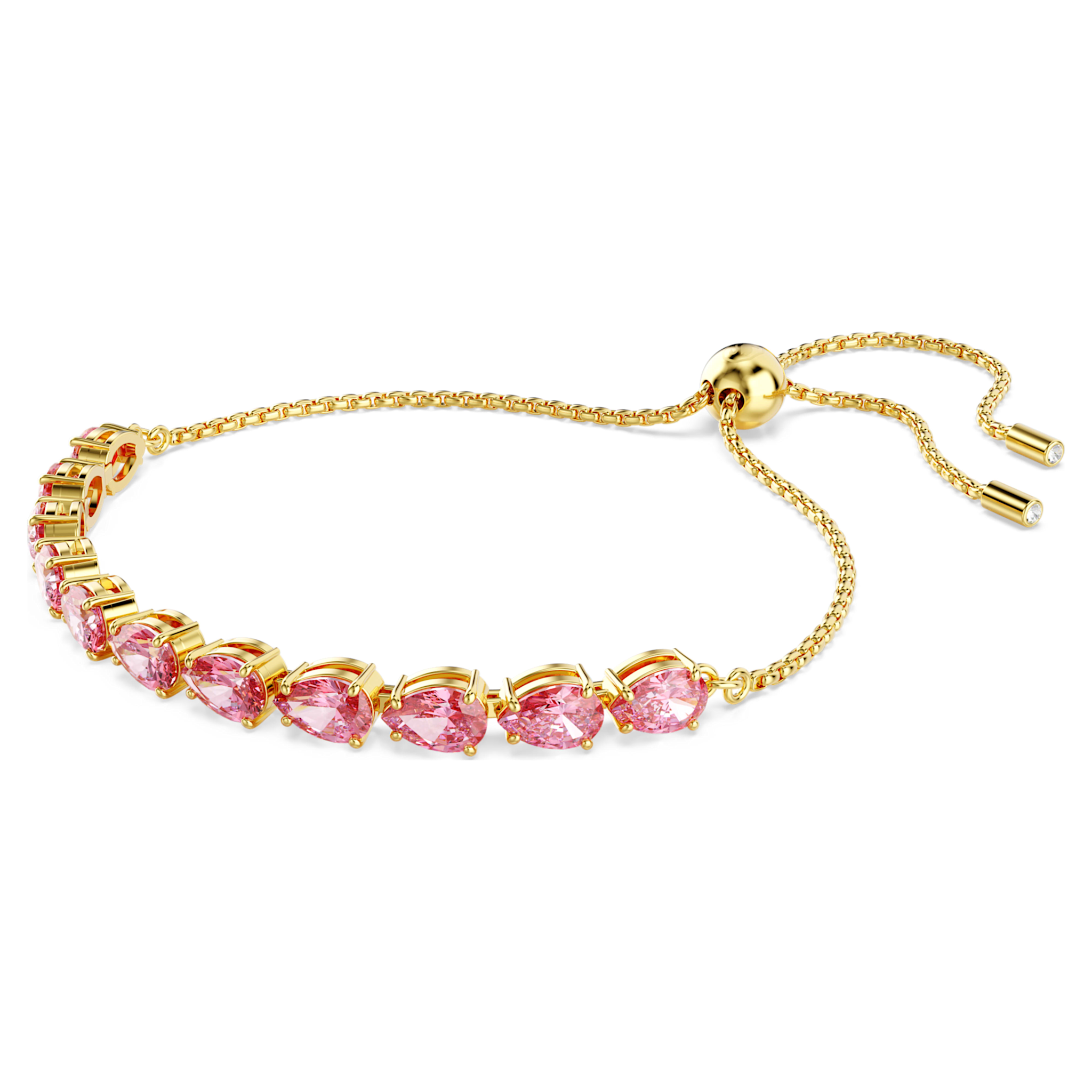 Swarovski Matrix armband Pear slijpvorm Goudkleurig/Roze 5707187