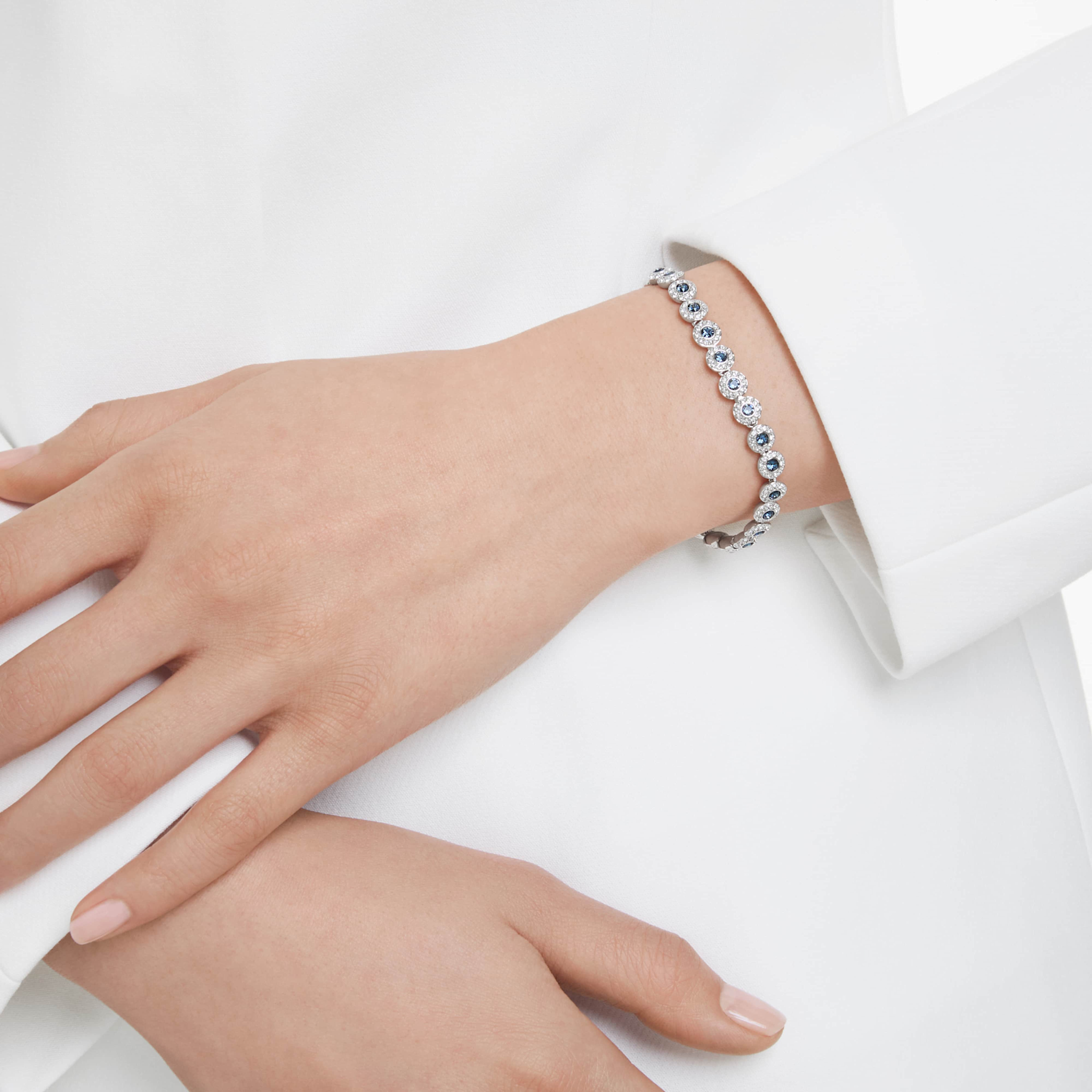 Swarovski Una Angelic armband Tennis ronde slijpvorm Zilverkleurig/Blauw 5733401