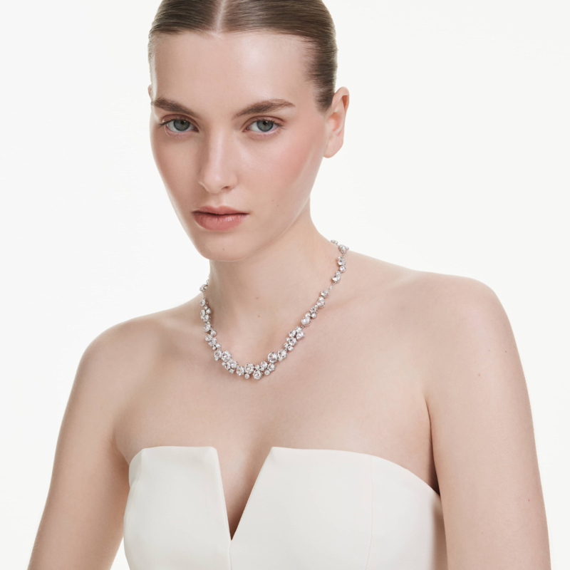 Swarovski Constella ketting Ronde slijpvorm Zilverkleurig/Wit 5722472