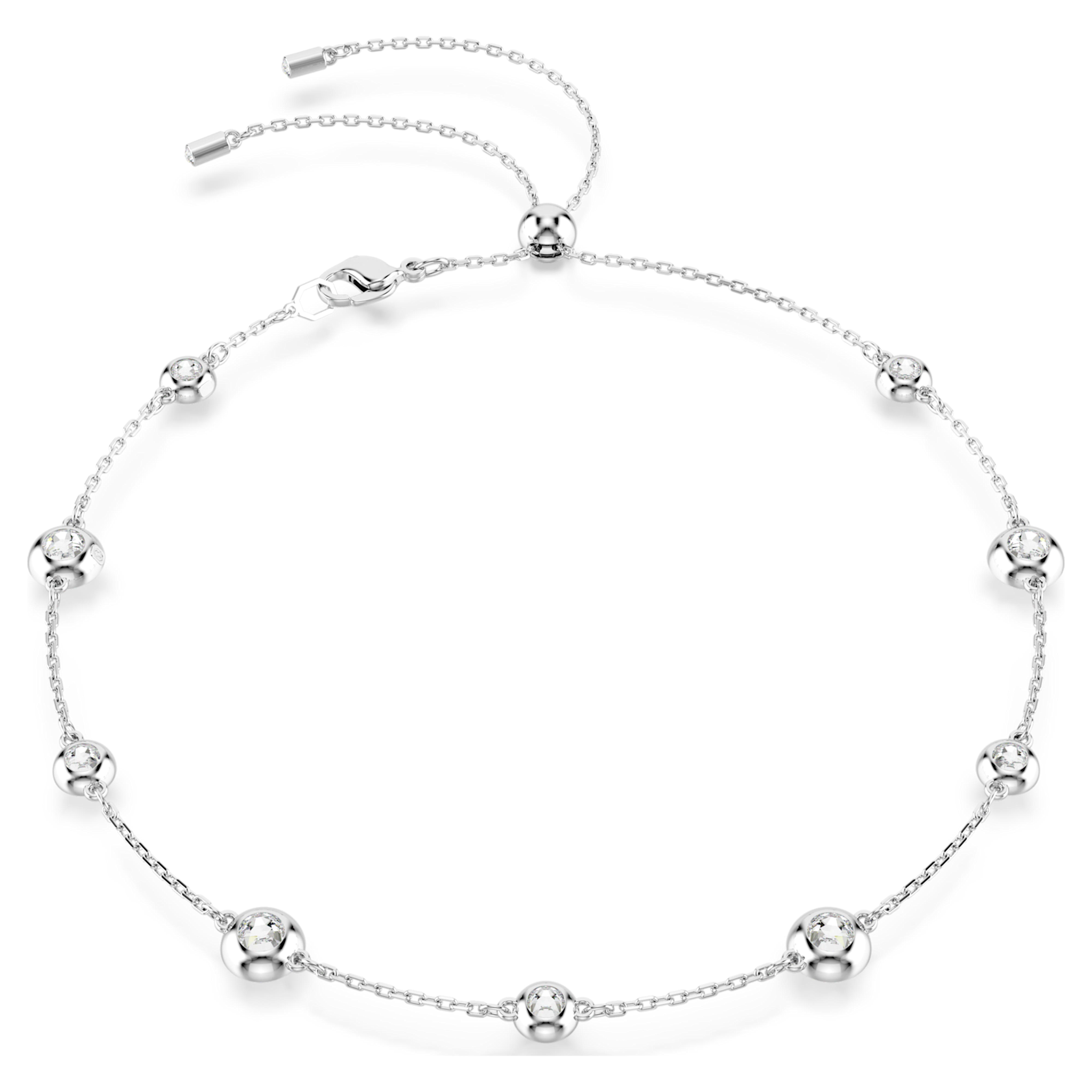 Swarovski Una Angelic ketting Ronde slijpvorm dubbelzijdige motieven Zilverkleurig/Wit 5732275