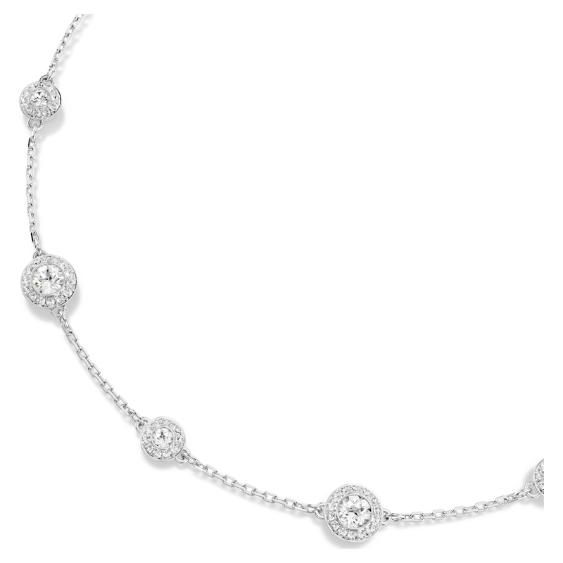 Swarovski Una Angelic ketting Ronde slijpvorm dubbelzijdige motieven Zilverkleurig/Wit 5732275