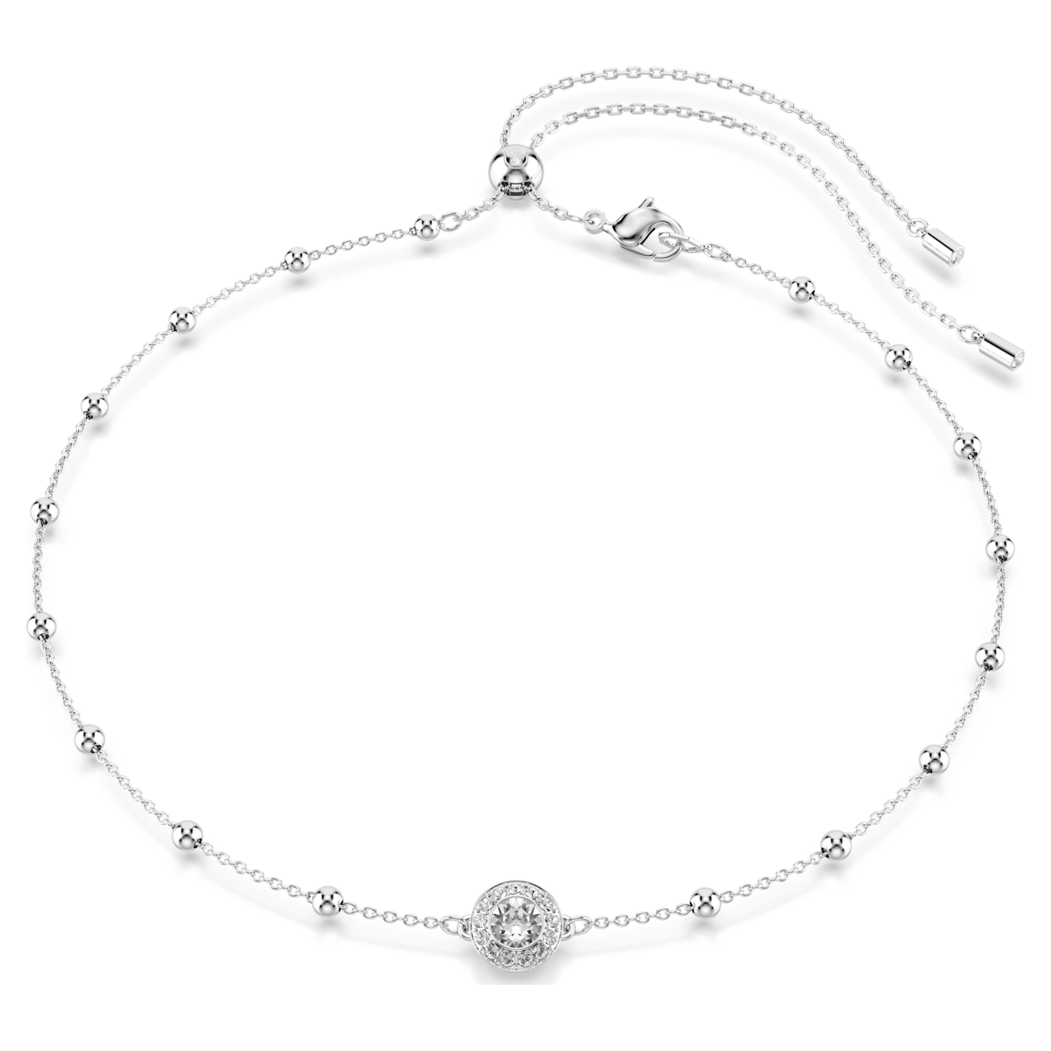 Swarovski Una Angelic ketting Ronde slijpvorm dubbelzijdige motieven Zilverkleurig/Wit 5733116