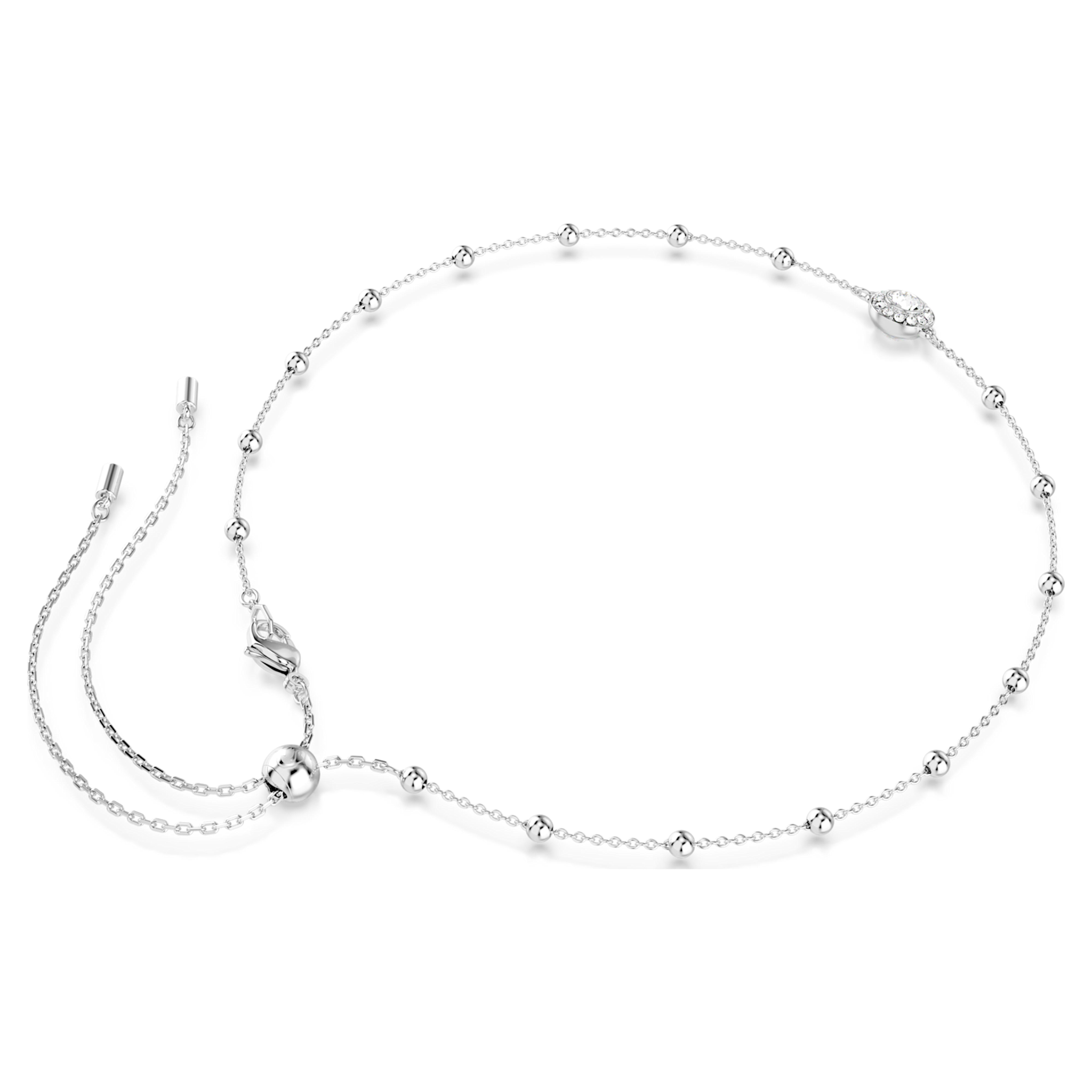 Swarovski Una Angelic ketting Ronde slijpvorm dubbelzijdige motieven Zilverkleurig/Wit 5733116