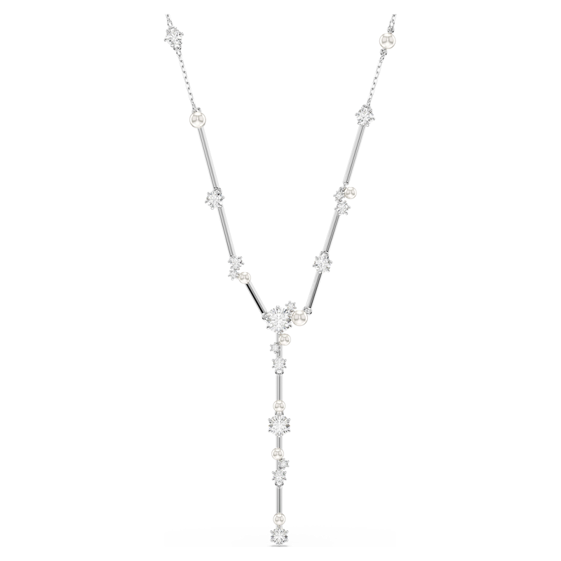 Swarovski Matrix ketting met hanger Ronde slijpvorm Crystal Pearl Zilverkleurig/Wit 5711830