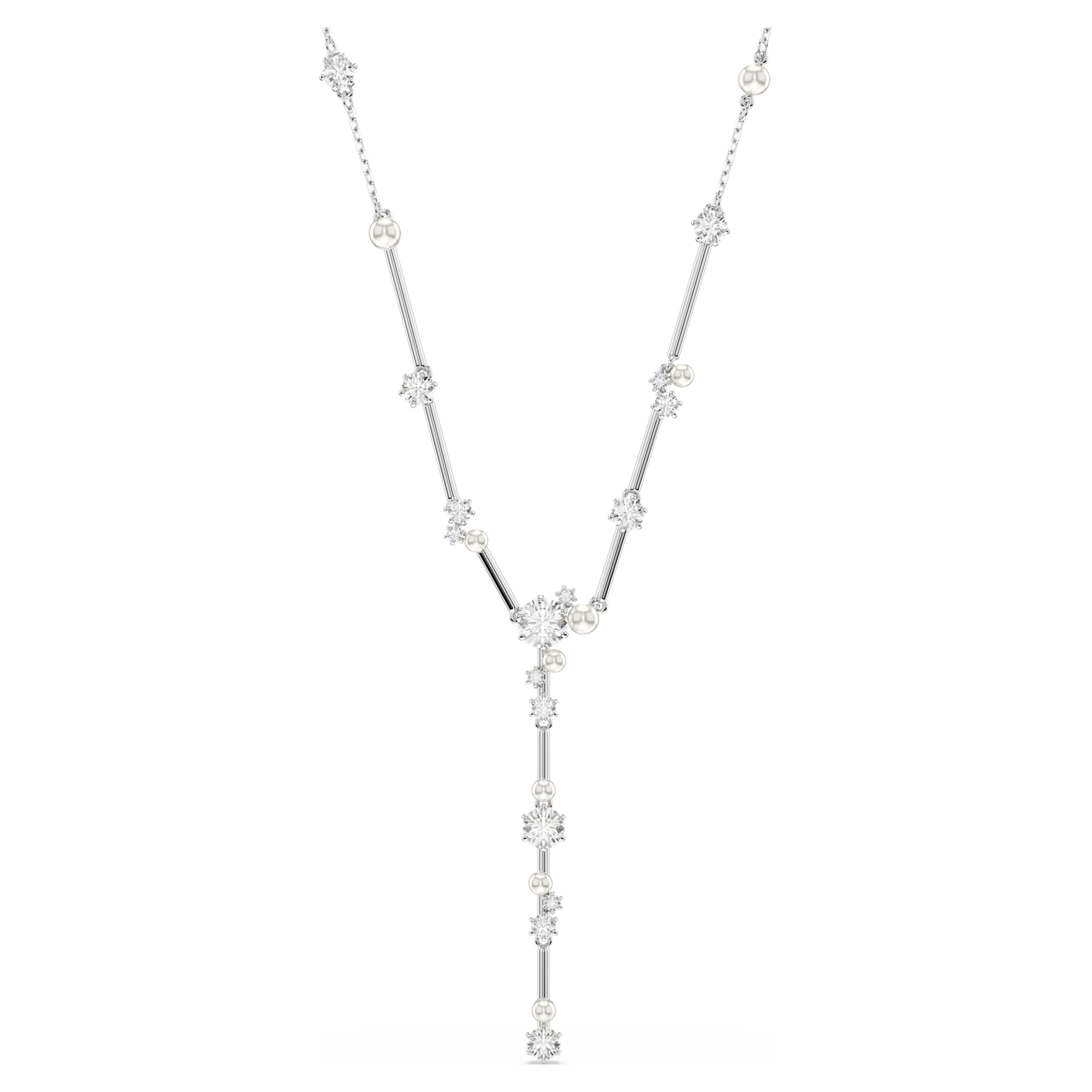 Swarovski Matrix ketting met hanger Ronde slijpvorm Crystal Pearl Zilverkleurig/Wit 5711830