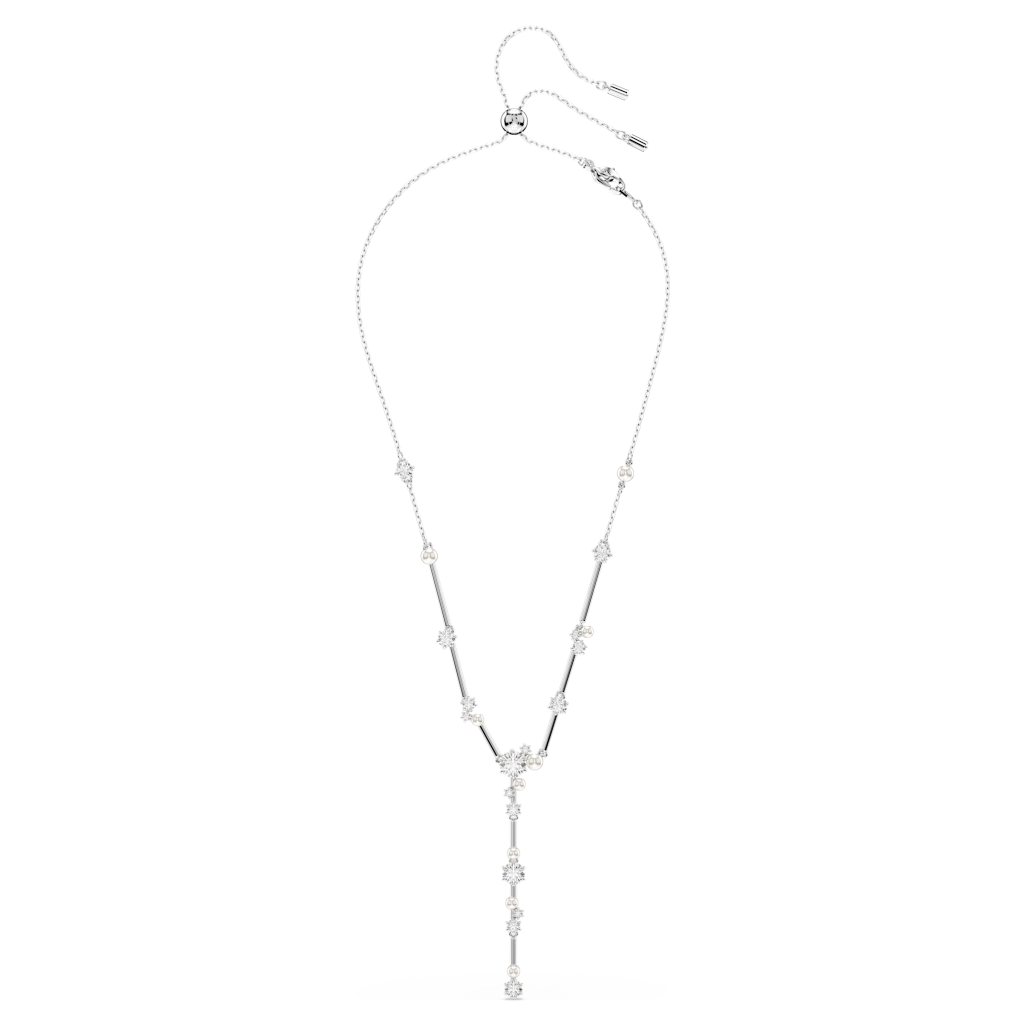 Swarovski Matrix ketting met hanger Ronde slijpvorm Crystal Pearl Zilverkleurig/Wit 5711830