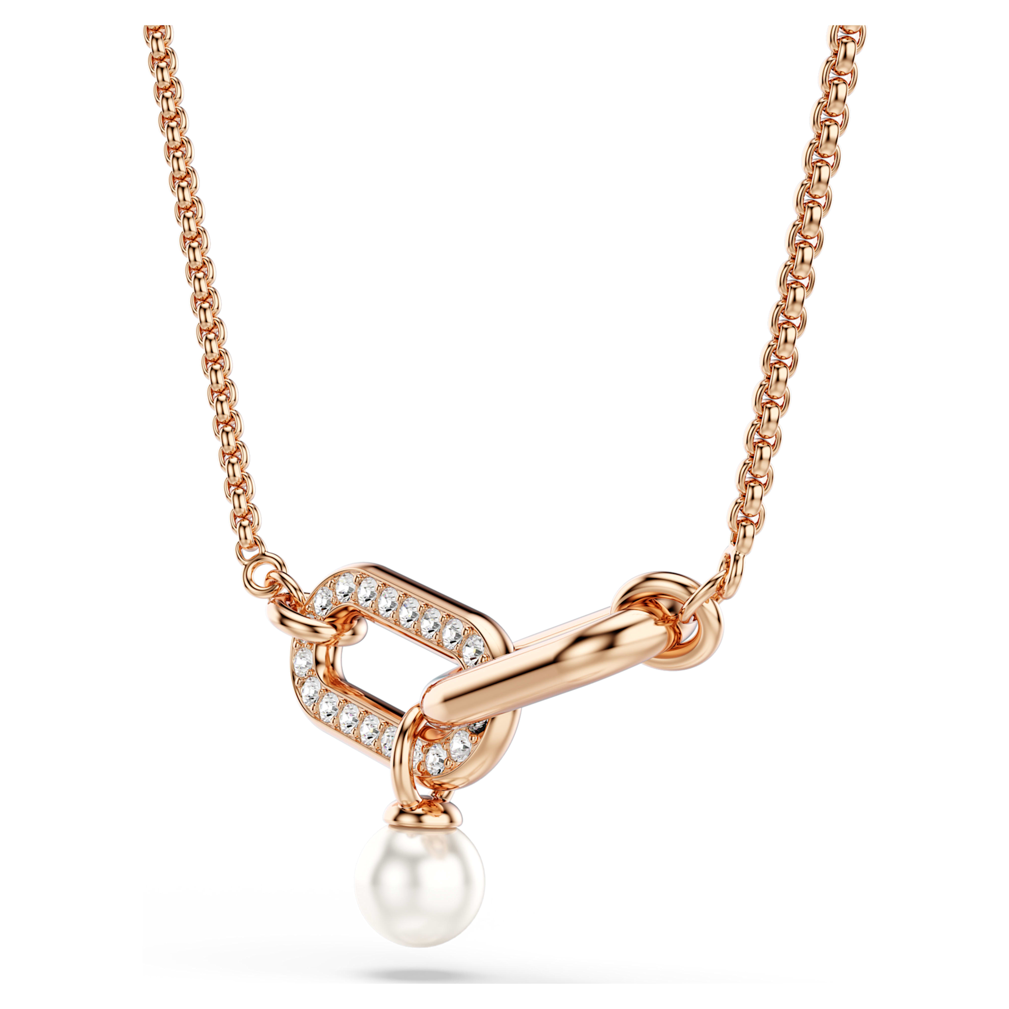 Swarovski Constella ketting met hanger Ronde slijpvorm Crystal Pearl Rosegoudkleurig/Wit 5728589
