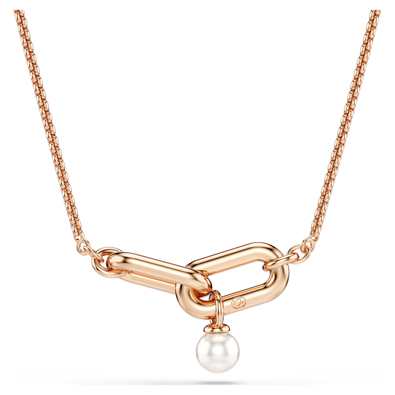 Swarovski Constella ketting met hanger Ronde slijpvorm Crystal Pearl Rosegoudkleurig/Wit 5728589