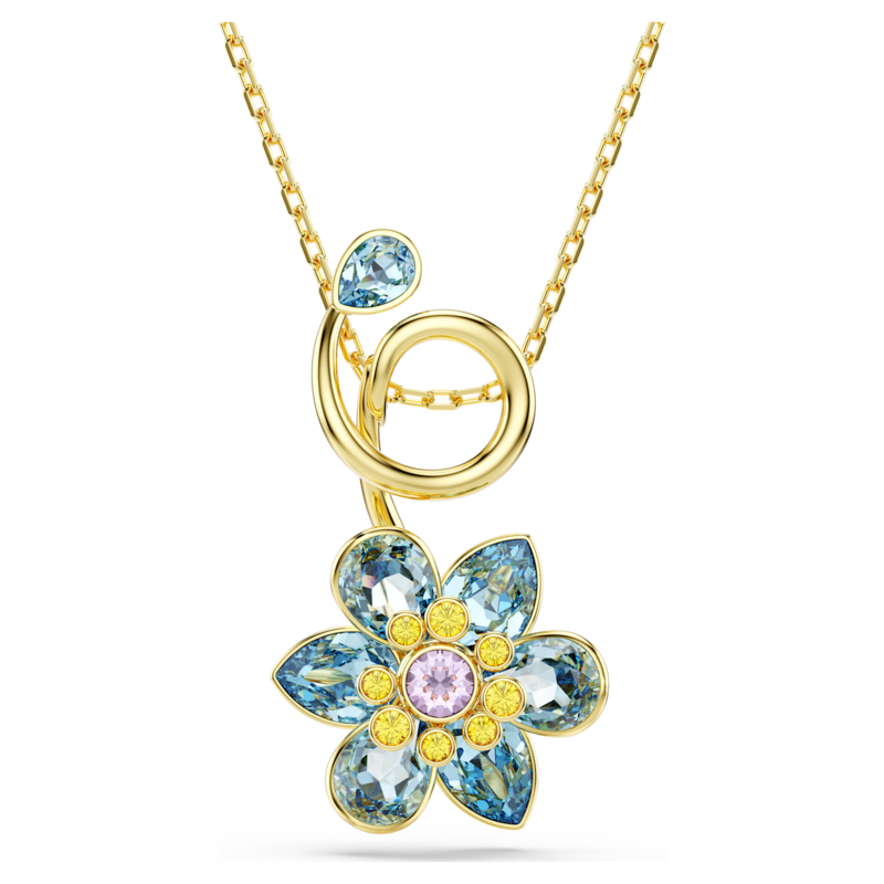 Swarovski Idyllia ketting met hanger Bloem verschillende slijpvormen Goudkleurig/Multi 5709029