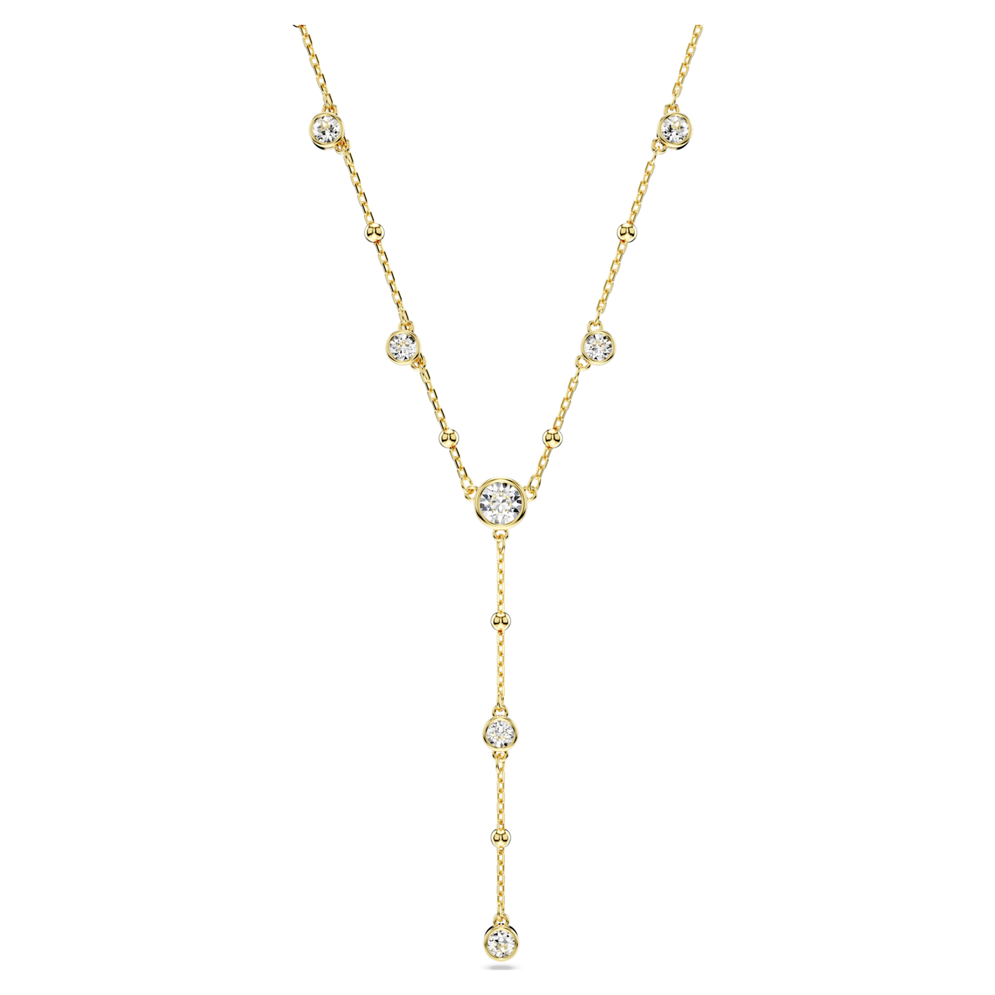 Swarovski Imber ketting Ronde slijvorm Y-collier Goudkleurig/Wit 5684510