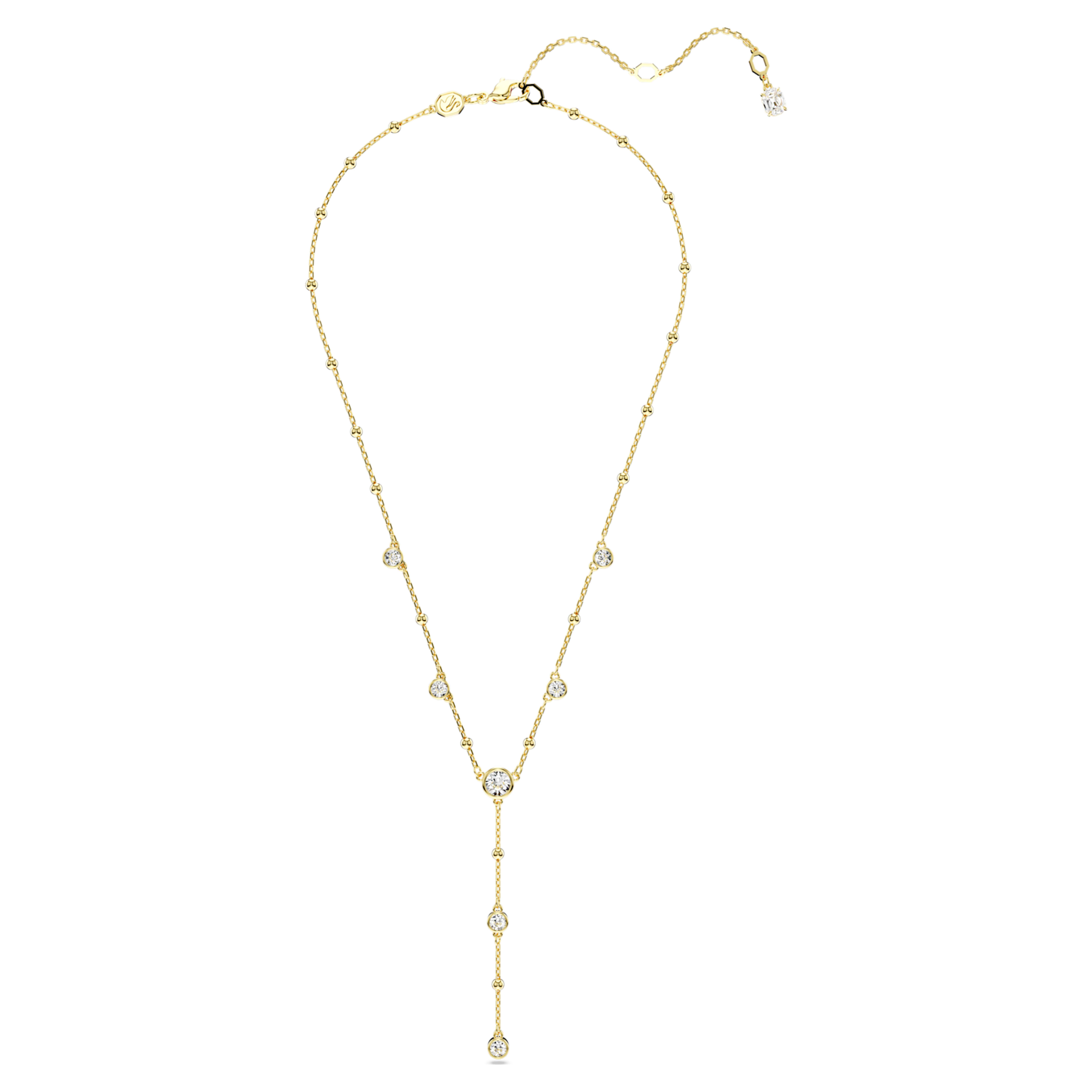 Swarovski Imber ketting Ronde slijvorm Y-collier Goudkleurig/Wit 5684510