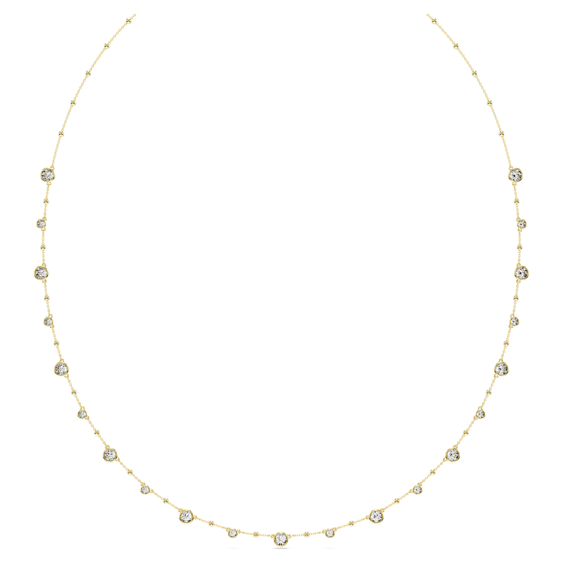 Swarovski Imber ketting Ronde slijpvorm lang Goudkleurig/Wit 5680091