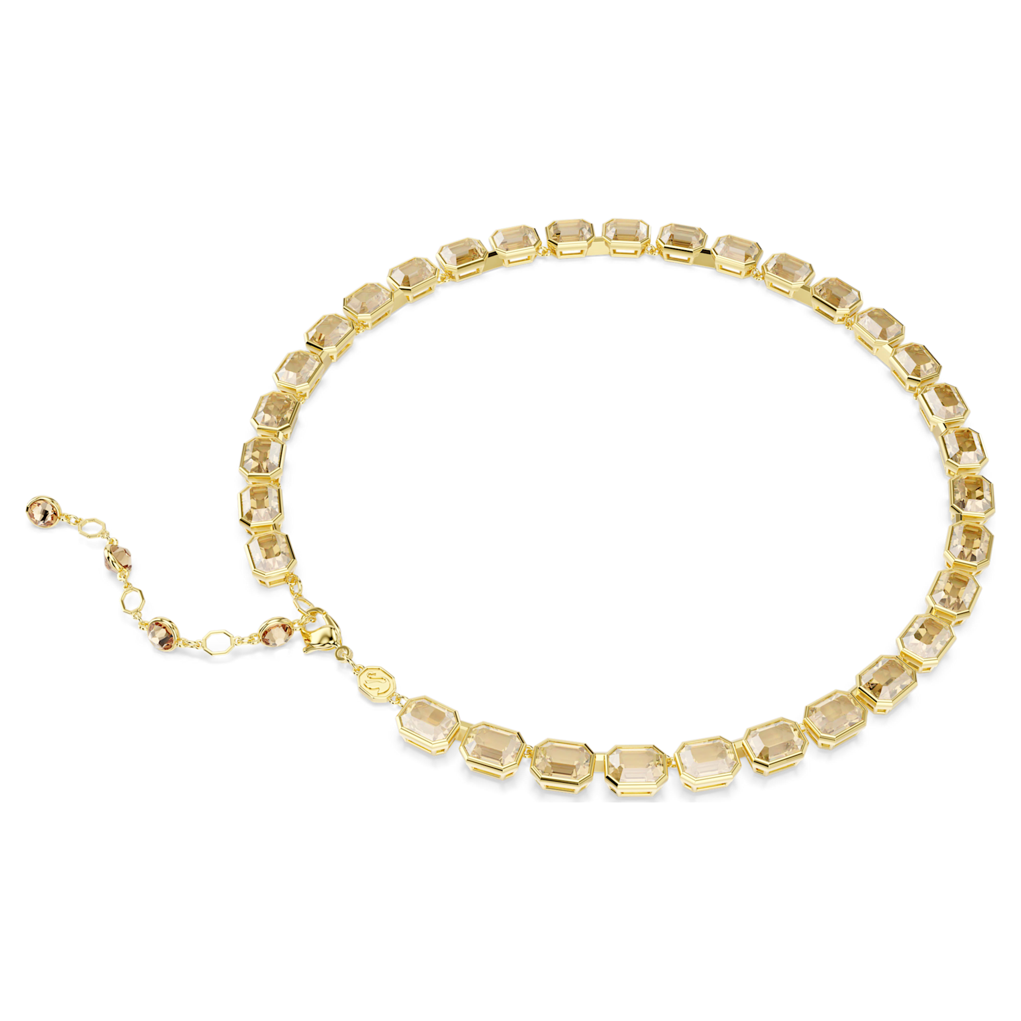 Swarovski Millenia ketting Tennis Octagon slijpvorm Goudkleurig/Bruin 5718674