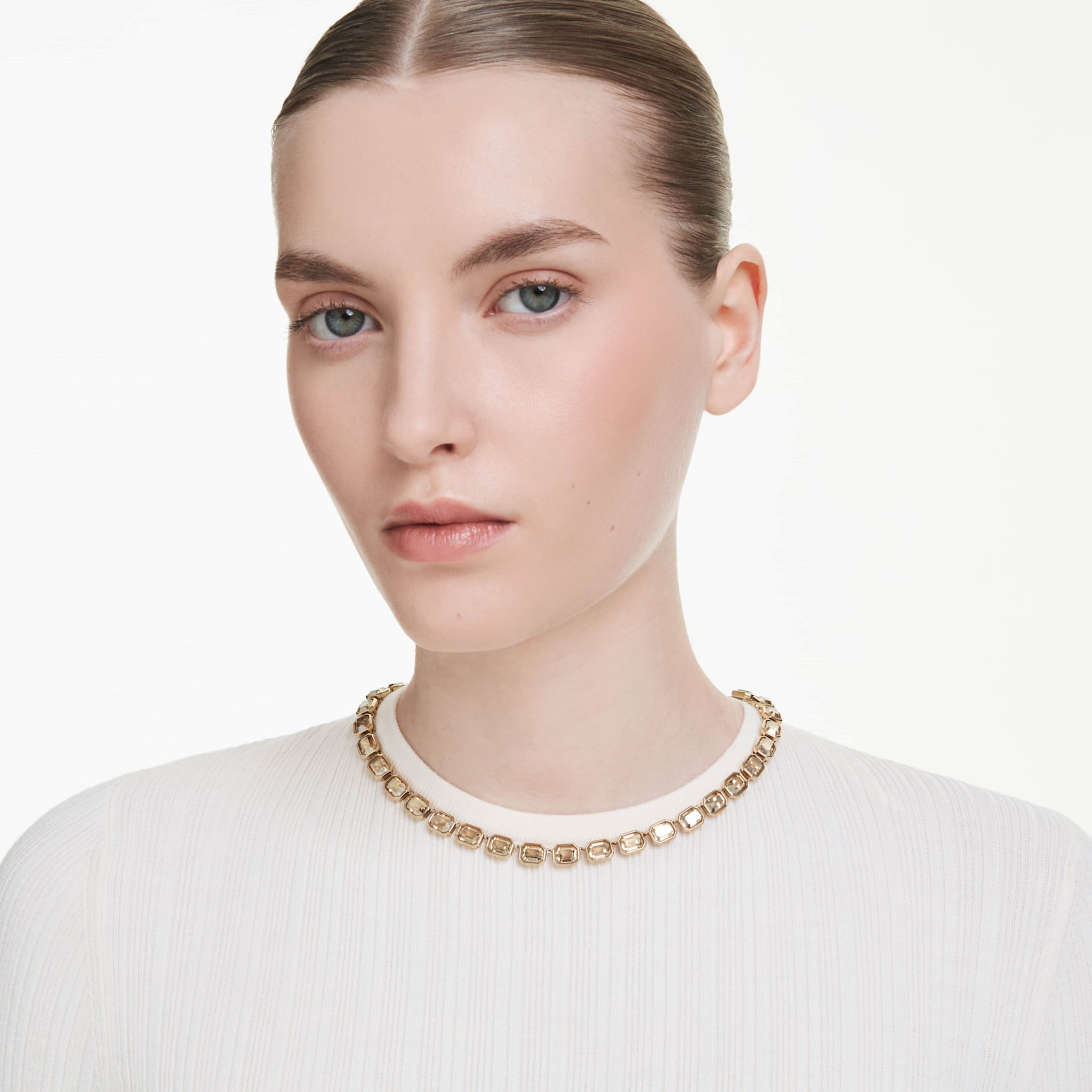 Swarovski Millenia ketting Tennis Octagon slijpvorm Goudkleurig/Bruin 5718674