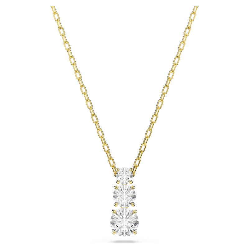 Swarovski Stilla ketting met hanger Attract ronde slijpvorm Goudkleurig/Wit 5723298