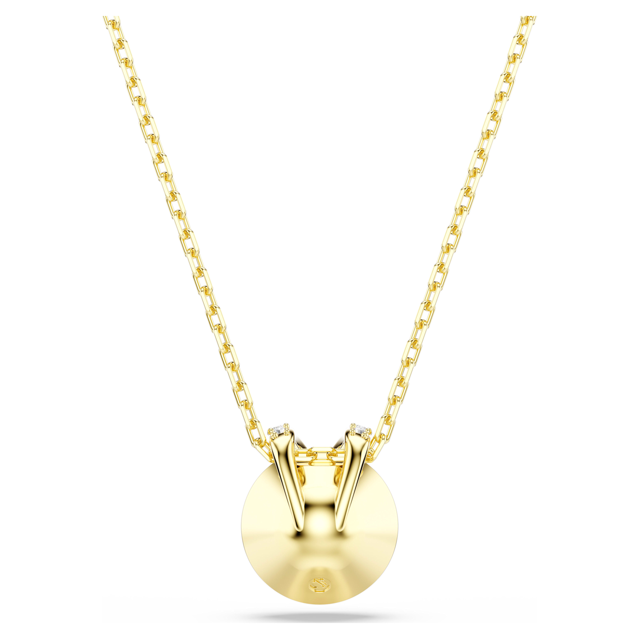 Swarovski Bella ketting met hanger V Ronde slijpvorm Goudkleurig/Groen 5735387