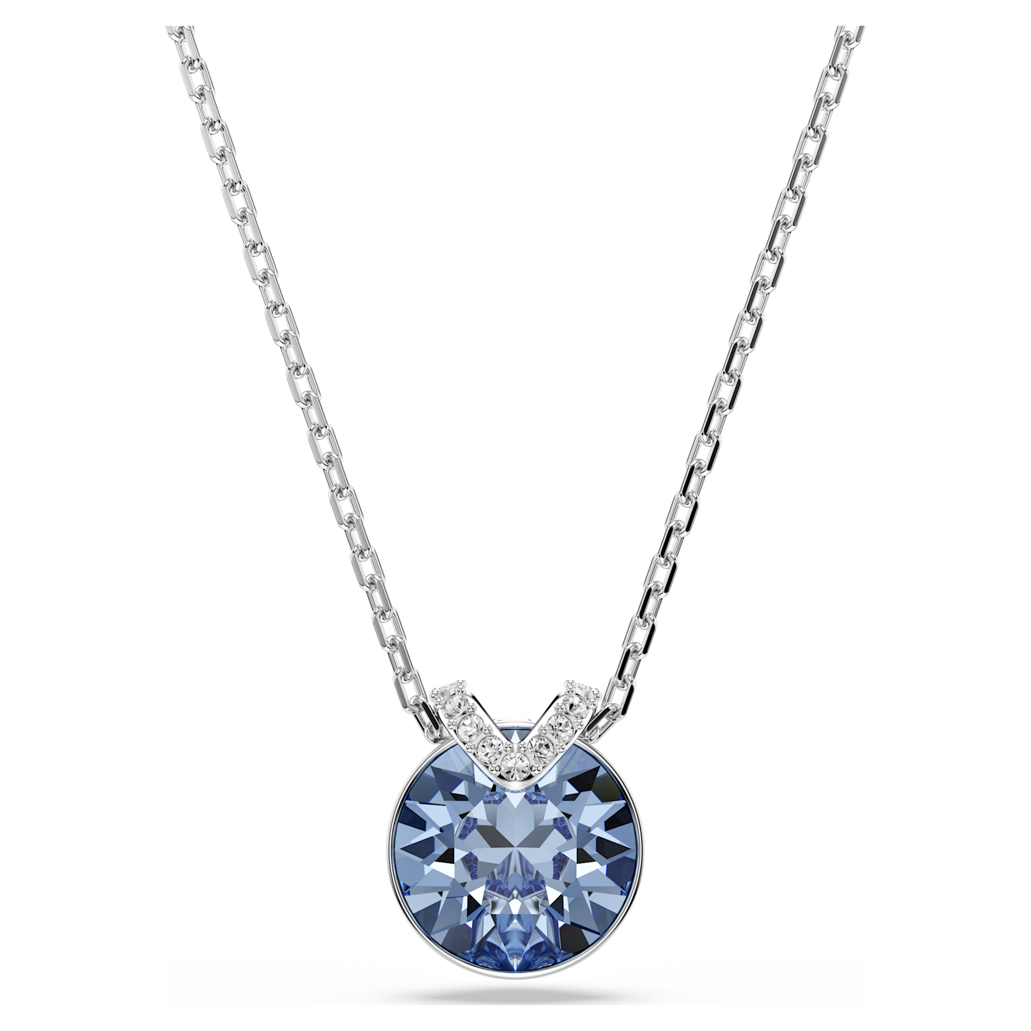 Swarovski Bella ketting met hanger V Ronde slijpvorm Zilverkleurig/Blauw 5734232