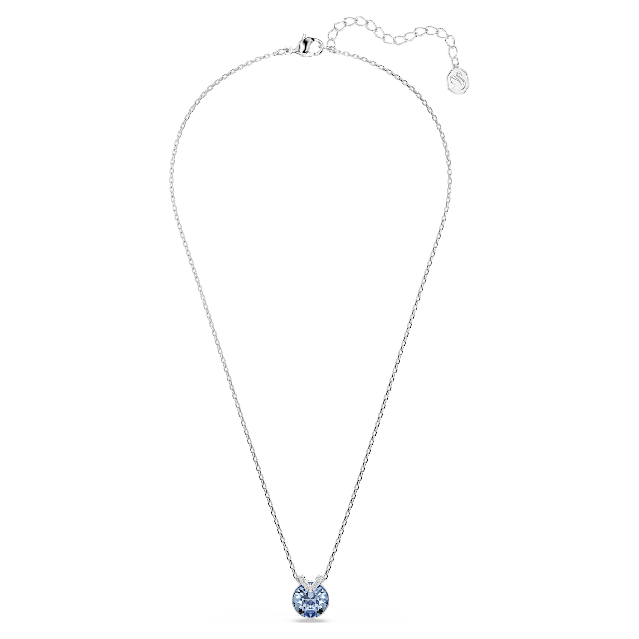 Swarovski Bella ketting met hanger V Ronde slijpvorm Zilverkleurig/Blauw 5734232