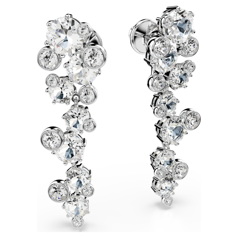 Swarovski Constella oorbellen Ronde slijpvorm Zilverkleurig/Wit 5732252