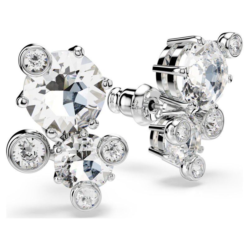 Swarovski Constella oorbellen Ronde slijpvorm Zilverkleurig/Wit 5732253