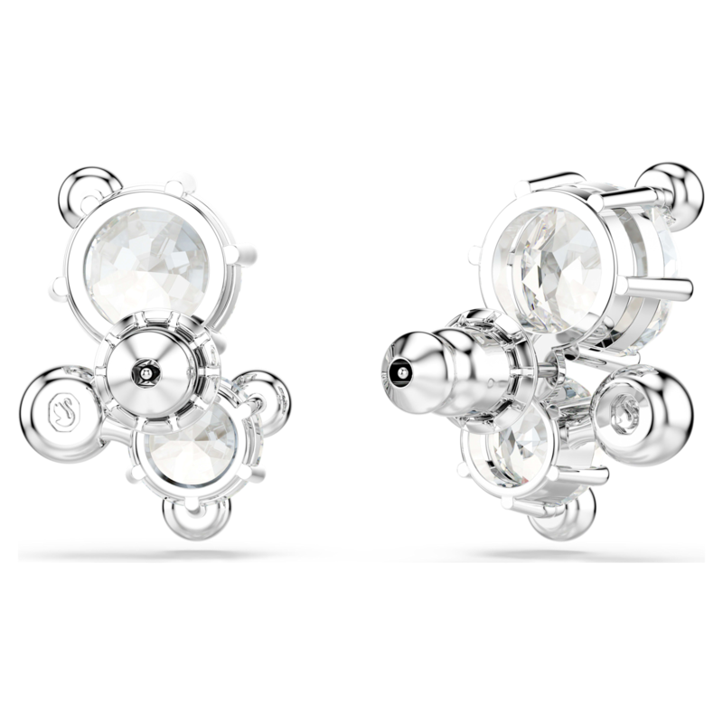 Swarovski Constella oorbellen Ronde slijpvorm Zilverkleurig/Wit 5732253