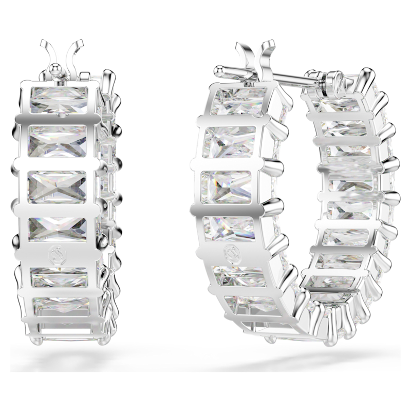 Swarovski Matrix oorbellen Baguette slijpvorm Zilverkleurig/Wit 5733397