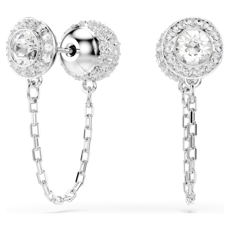 Swarovski Una Angelic oorbellen Ronde slijpvorm Zilverkleurig/Wit 5732273