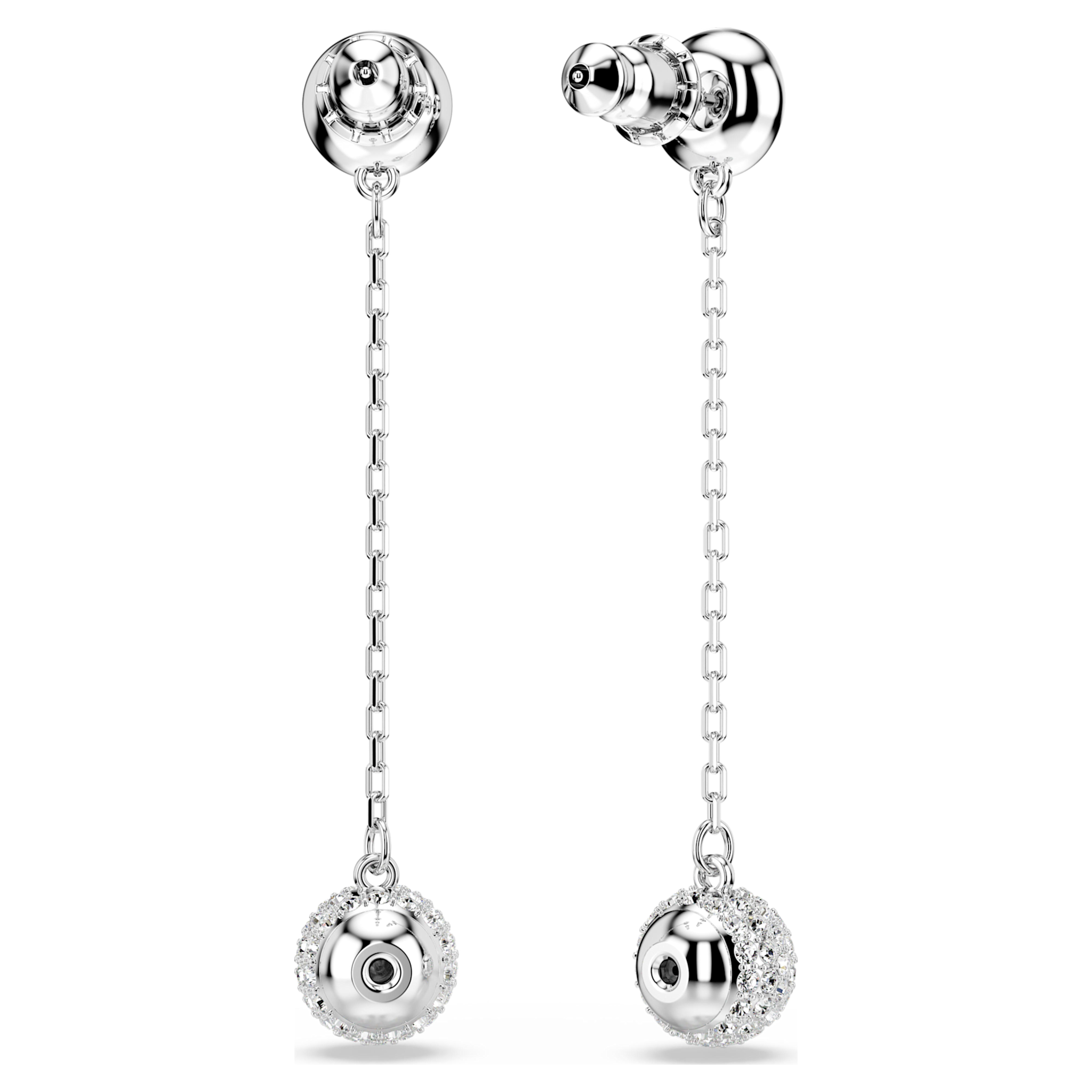 Swarovski Una Angelic oorbellen Ronde slijpvorm Zilverkleurig/Wit 5732273