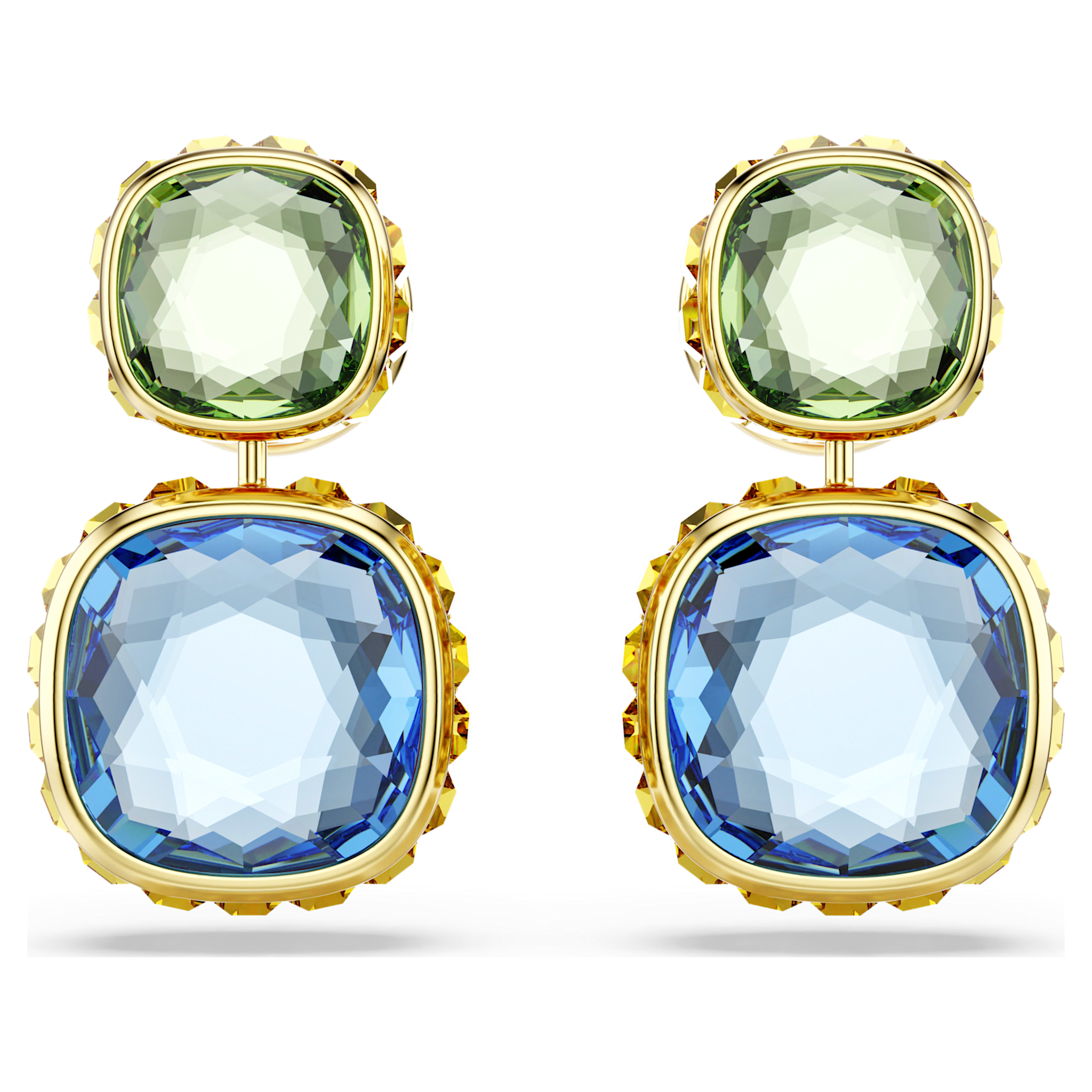 Swarovski Chroma oorbellen Cushion slijpvorm  Goudkleurig/Mix 5692492