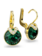 Swarovski Bella oorbellen V Ronde slijpvorm Goudkleurig/Groen 5735389