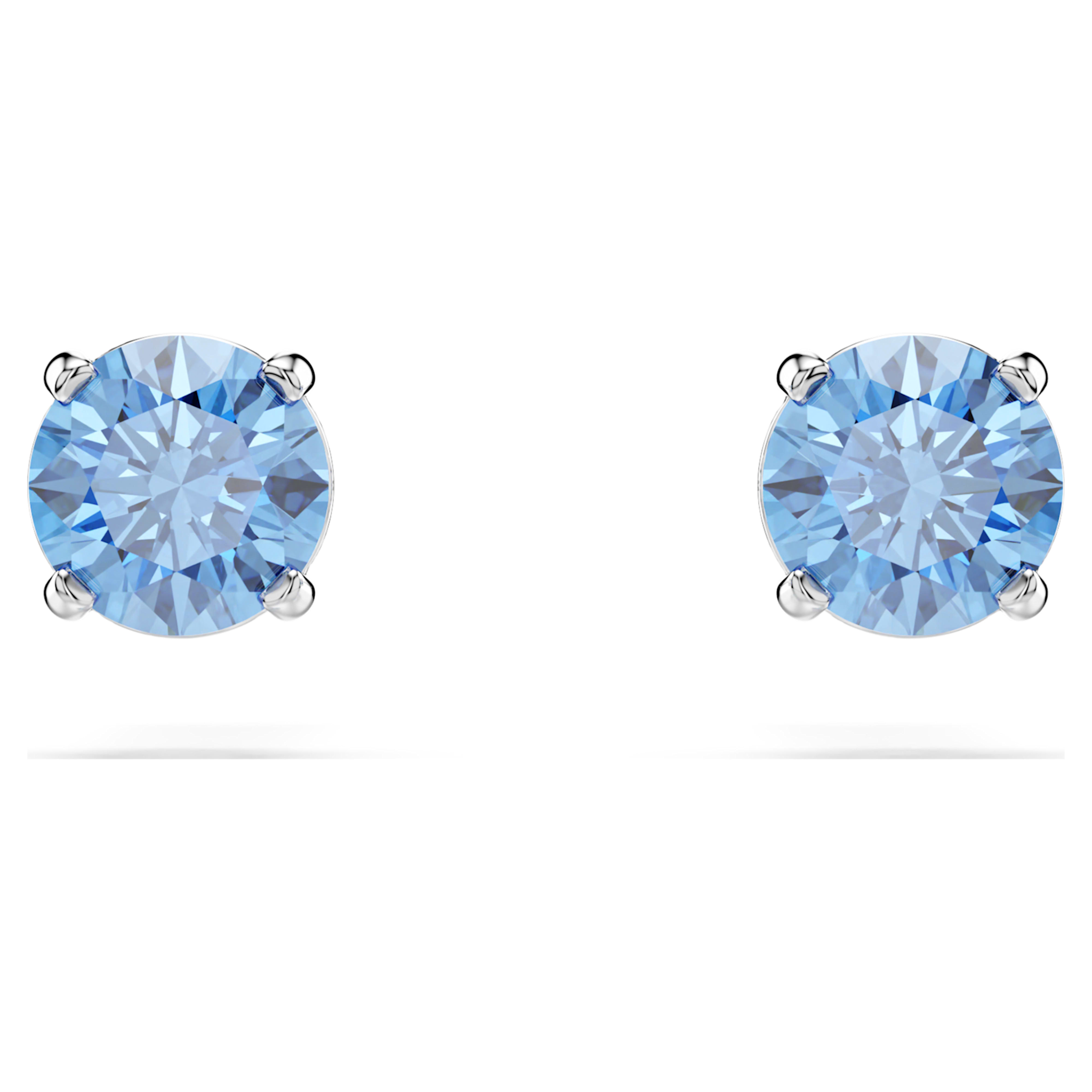 Swarovski Stilla oorbellen Attract ronde slijpvorm Zilverkleurig/Blauw 5734250