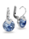 Swarovski Bella oorbellen V Ronde slijpvorm Zilverkleurig/Blauw 5734234