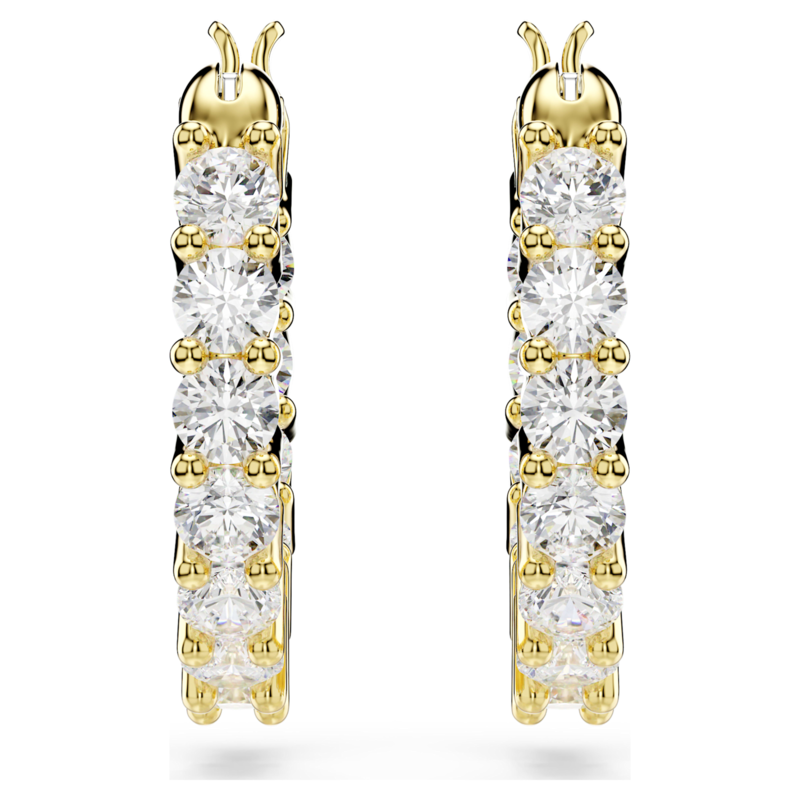 Swarovski Matrix oorbellen Vittore ringoorbellen ronde slijpvorm Goudkleurig/Wit 5733398