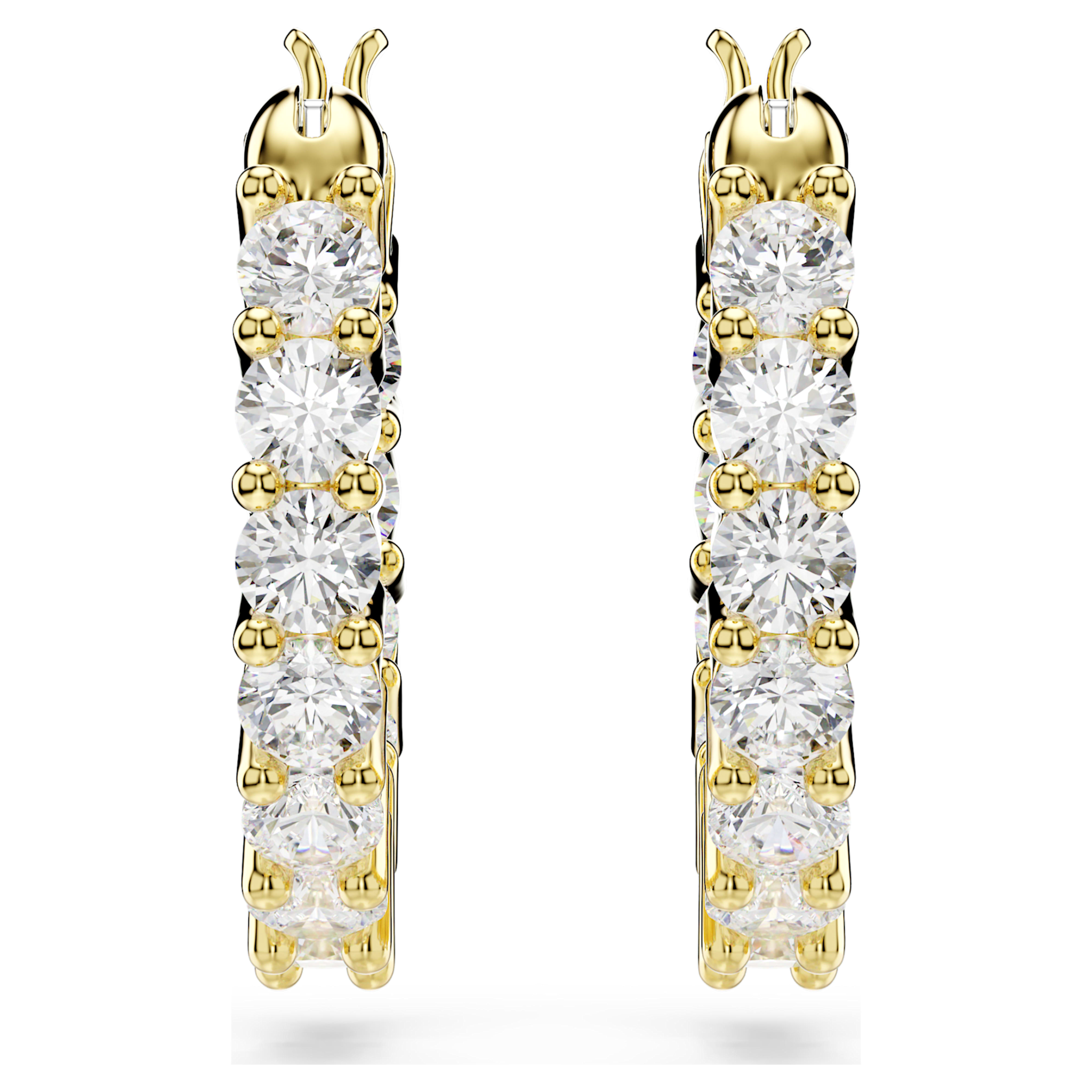 Swarovski Matrix oorbellen Vittore ringoorbellen ronde slijpvorm Goudkleurig/Wit 5733398