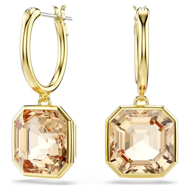 Swarovski Millenia oorbellen Square Cut Goudkleurig/Bruin 5731148