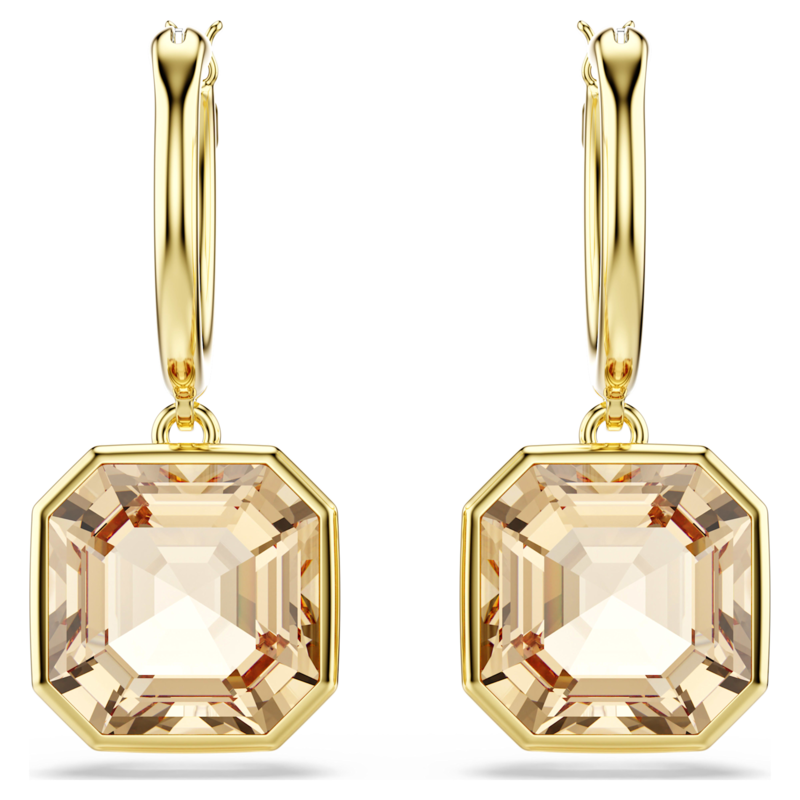 Swarovski Millenia oorbellen Square Cut Goudkleurig/Bruin 5731148