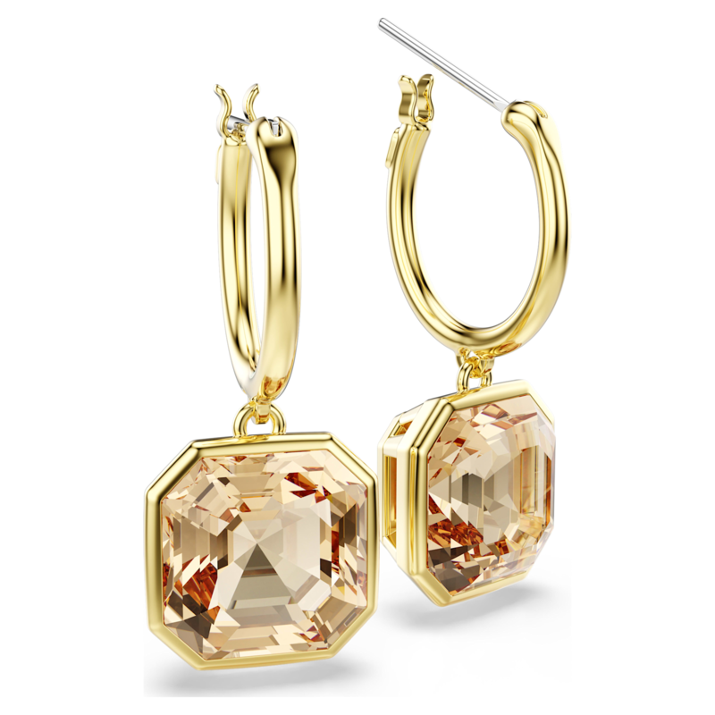 Swarovski Millenia oorbellen Square Cut Goudkleurig/Bruin 5731148