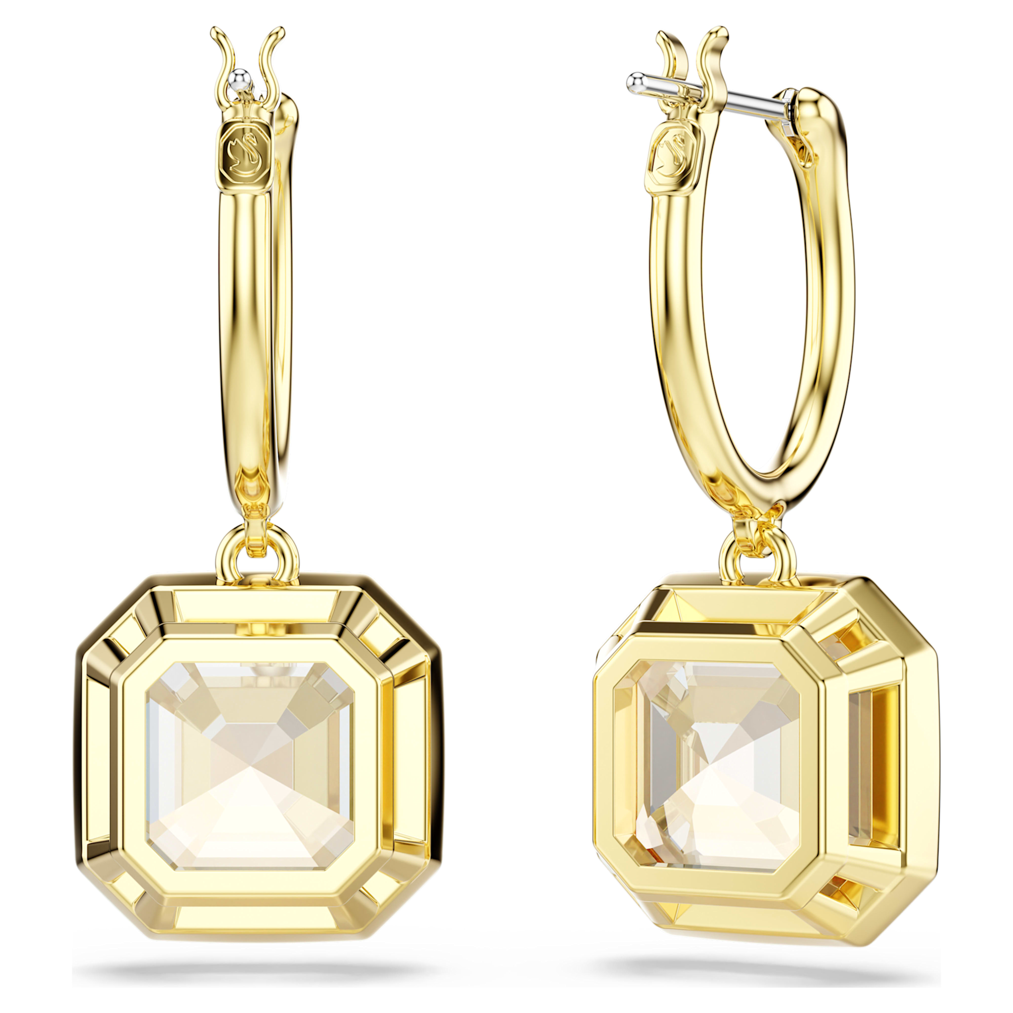 Swarovski Millenia oorbellen Square Cut Goudkleurig/Bruin 5731148