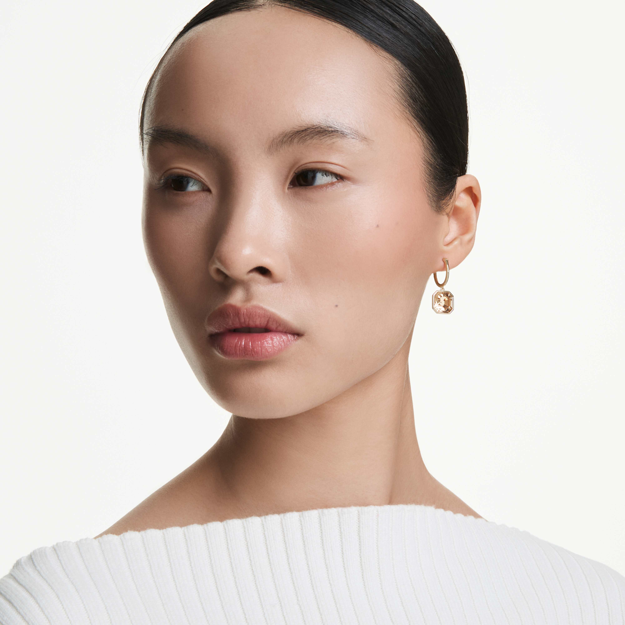 Swarovski Millenia oorbellen Square Cut Goudkleurig/Bruin 5731148