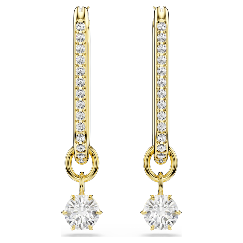 Swarovski Constella oorbellen Ronde slijpvorm Goudkleurig/Wit 5728587