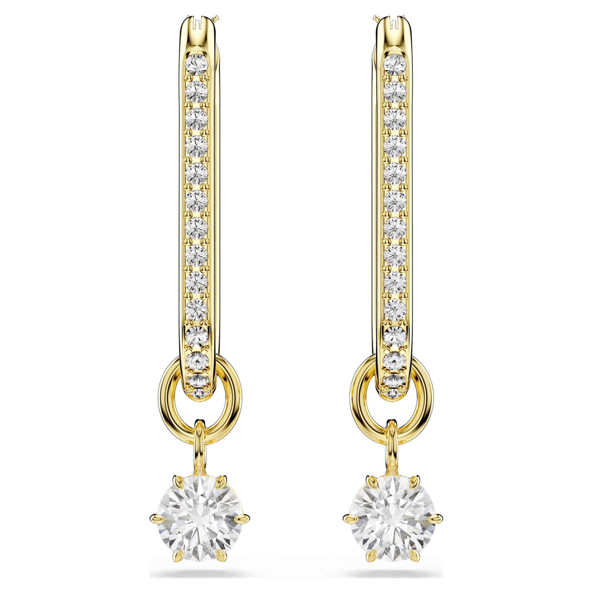 Swarovski Constella oorbellen Ronde slijpvorm Goudkleurig/Wit 5728587