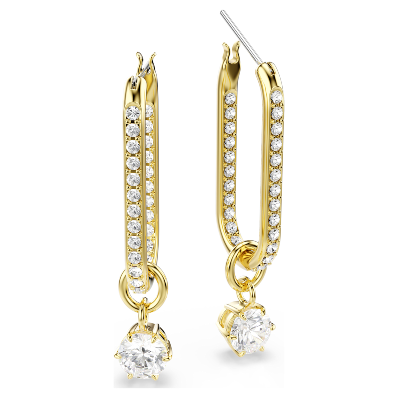Swarovski Constella oorbellen Ronde slijpvorm Goudkleurig/Wit 5728587