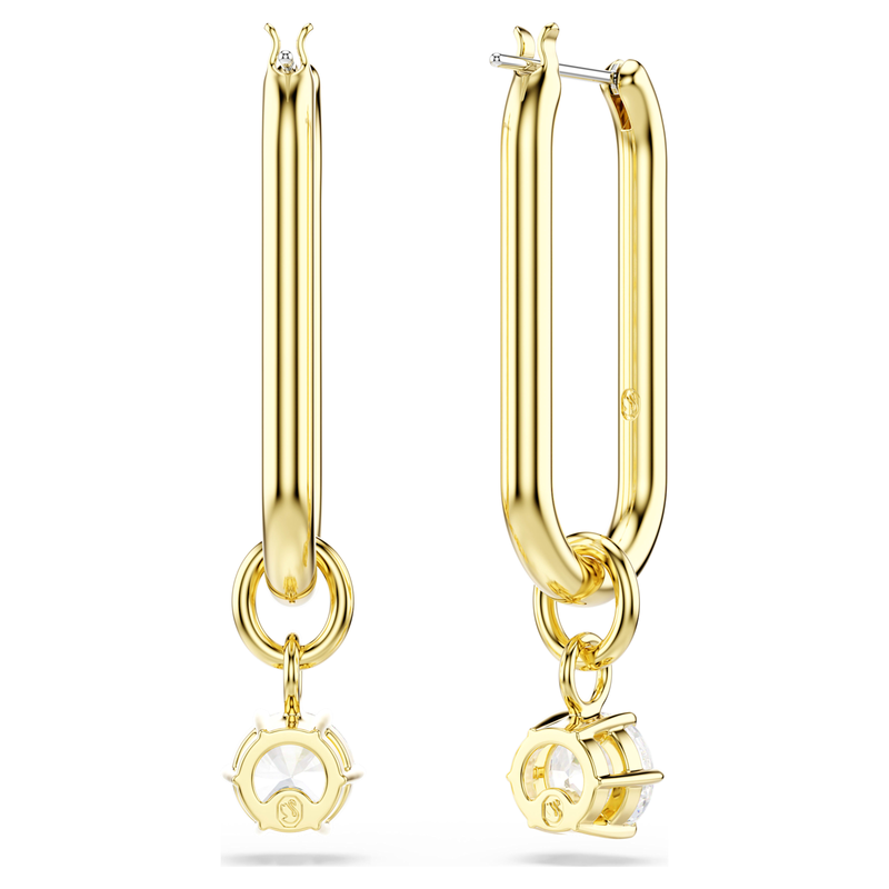 Swarovski Constella oorbellen Ronde slijpvorm Goudkleurig/Wit 5728587