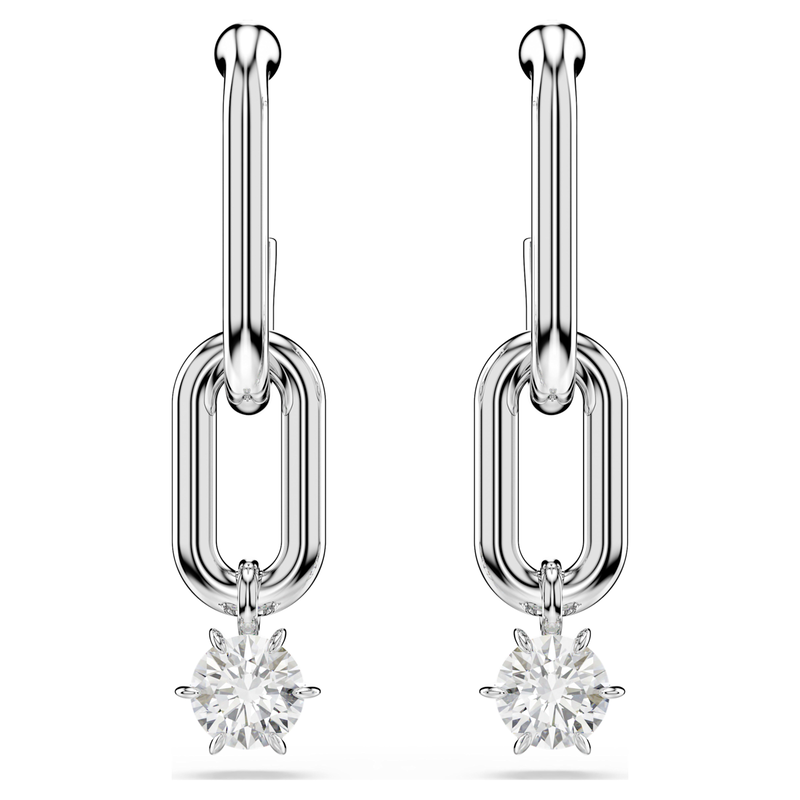 Swarovski Constella oorbellen Ronde slijpvorm Zilverkleurig/Wit 5728584