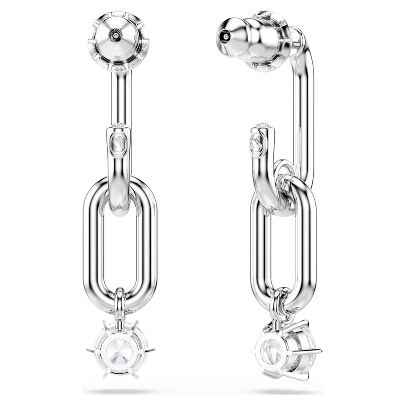 Swarovski Constella oorbellen Ronde slijpvorm Zilverkleurig/Wit 5728584